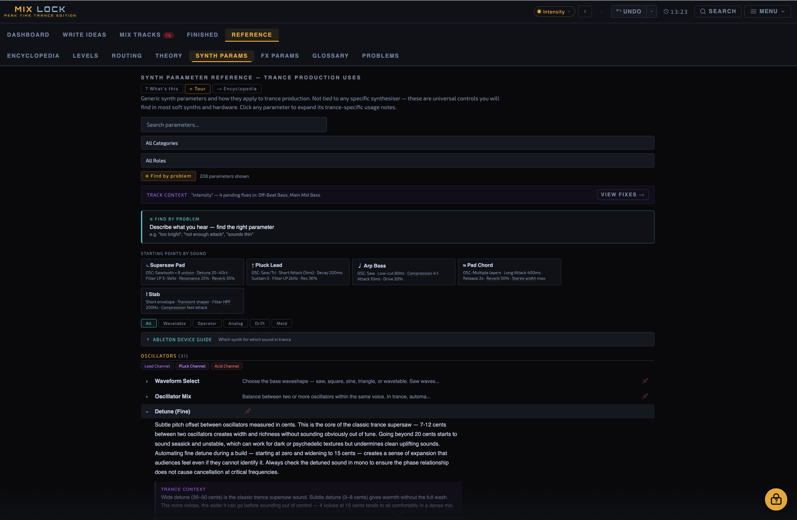 Synth Parameters Reference